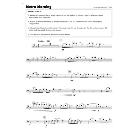 Print music for a song titled "Metro Morning" for Euphonium. 