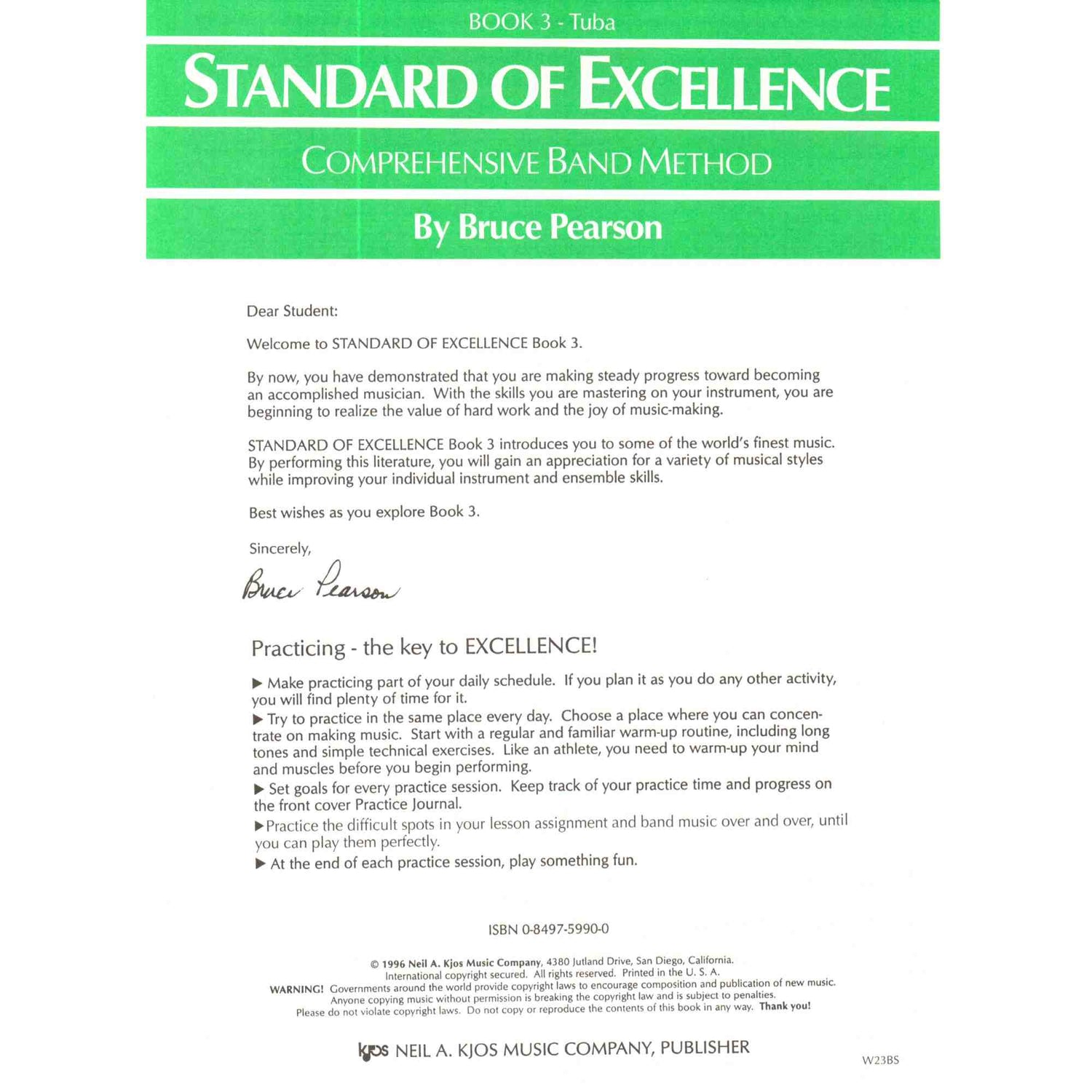 Standard of Excellence - Tuba - Book 3