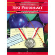 Book cover for Standard of Excellence First Performance Flute featuring balloons and a metal of excellence.