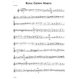 Sheet music for 'Royal Crown March' for flute with musical notes and dynamics on a white background.