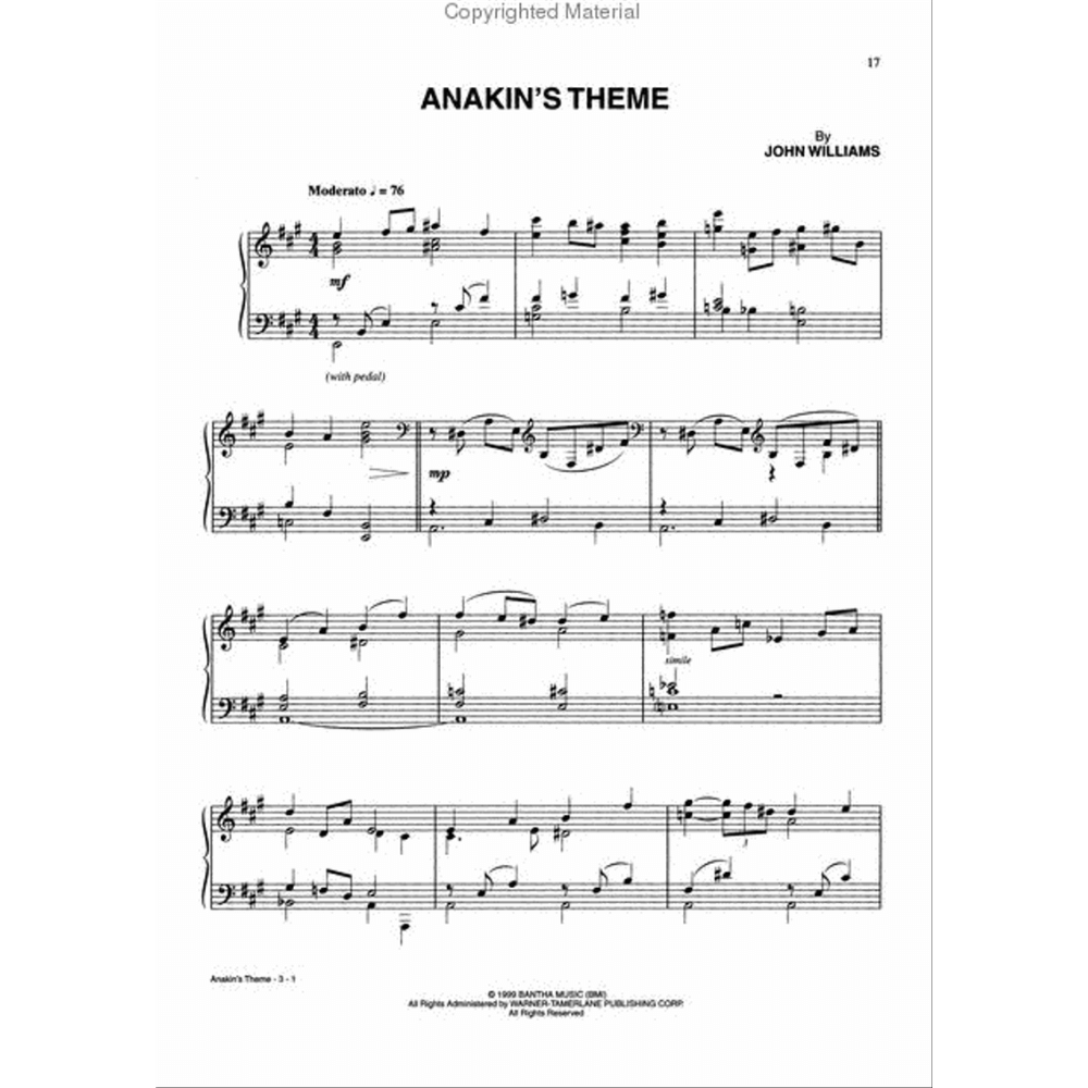 Star Wars: A Musical Journey (Episodes I–VI) – Piano Solos