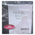 The image shows a package of Red Label violin strings, specifically a D string for a full-size 4/4 violin. The packaging includes the brand logo, model number SS2237, "Made in USA" text, and a UPC barcode. The string is wrapped in clear plastic and serves as a replacement D string for adult violinists.