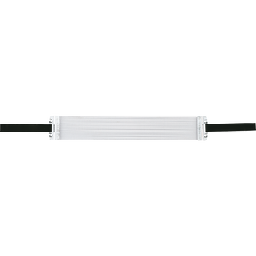 The image shows a snare drum’s snare mechanism, featuring parallel metal snare wires held by black straps and metal clamps. Mounted on the drum’s bottom, the wires vibrate against the drumhead to produce the characteristic buzzing sound. This assembly can be disengaged for a tom-like tone and is a vital part that may need replacement as wires wear or break over time.