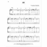 The image shows page 156 of a music book, labeled "22," featuring sheet music for piano and voice. It includes a 4/4 time signature, "Fast" tempo, treble and bass clefs, chord symbols (C, G, F), lyrics beneath the melody, and a mezzo-forte dynamic marking. The song, credited to Taylor Swift, Max Martin, and Shellback, includes lyrics like "It feels like a perfect night" and "to dress up like hipsters."