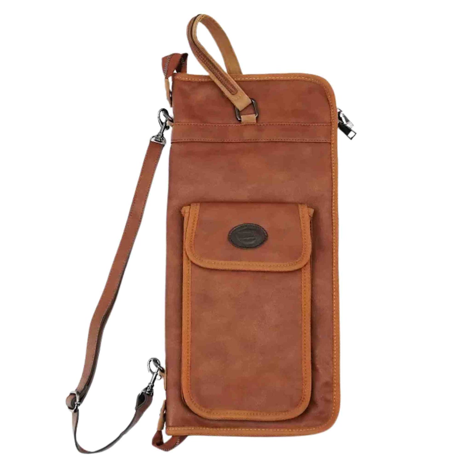 Tetherax Stick Sling Bag - Premium SodoLeather Drumstick Case - Brown