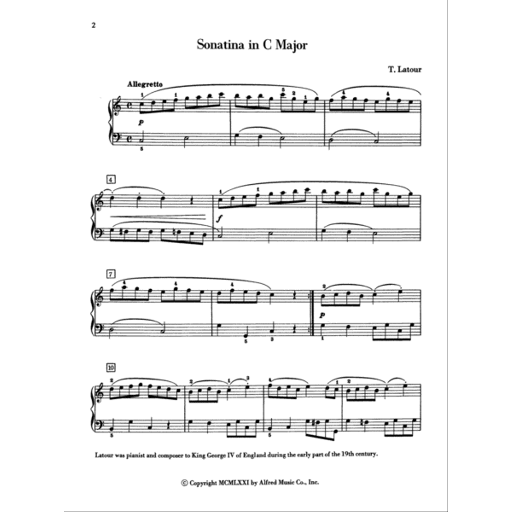 The First Sonatina Book – Alfred Masterwork Edition
