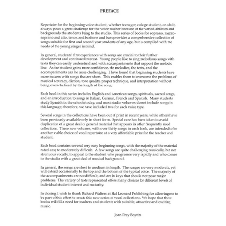 Text document with a preface on a white background