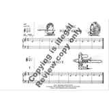 The image shows a page of educational piano sheet music featuring treble and bass clefs, musical notes in measures, time and key signatures, and instructional text with note names like "C D." It includes small teaching diagrams, the title "MUSIC FOR PIANO," and references to note identification. The page layout and copyright from 1987 suggest it’s from a beginner or intermediate piano method book.