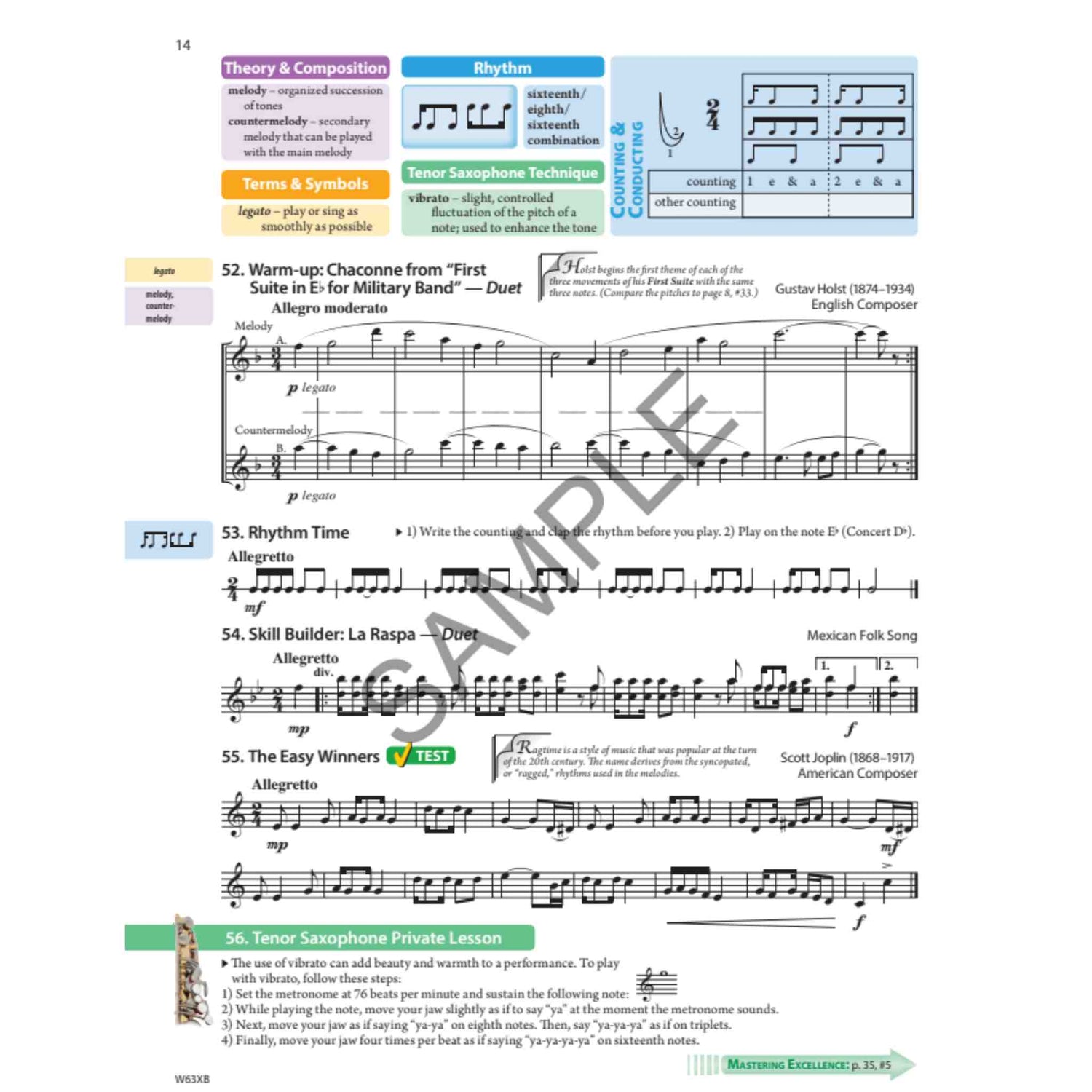 Tradition of Excellence - B♭ Tenor Saxophone - Book 3