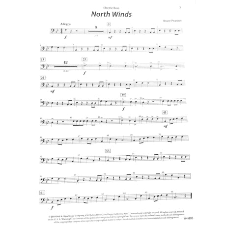 Sheet music for 'North Winds' by Bruce Pearson on a white background