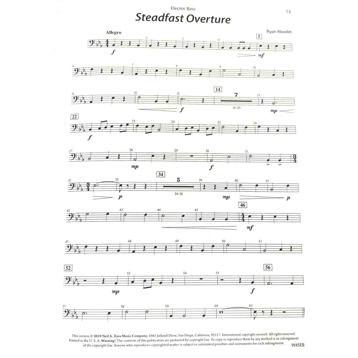 Sheet music for 'Steadfast Overture' by Ryan Hensley on a white background