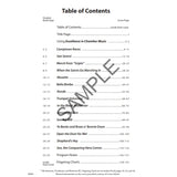 Table of Contents for a music book for oboe, "Excellence In Chamber Music Book 1," with chapter titles and page numbers.