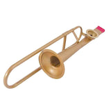 Beige trombone kazoo on a white background