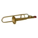 Gold trombone kazoo on a white background