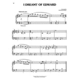 The image shows a page of sheet music for piano titled "I Dreamt of Edward" by Carter Burwell (page 16). It features a grand staff with changing time signatures (3/4, 4/4, 5/4), tempo marking "Moderately slow," dynamic "p," and "With pedal" instruction. Phrases include slurs and a fermata near the end. The bottom notes copyright by Summit Entertainment LLC. The piece suggests a lyrical, film score style.