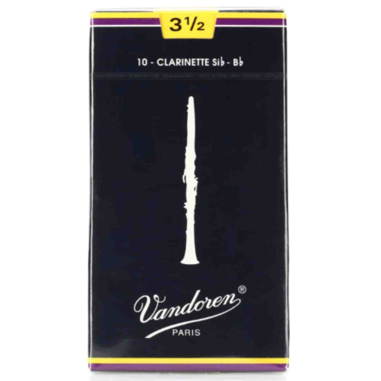 Vandoren Bb Clarinet Traditional Reeds - Strength 3.5 - 10-pack