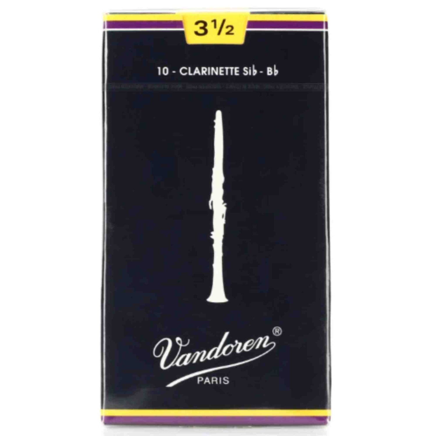 Vandoren Bb Clarinet Traditional Reeds - Strength 3.5 - 10-pack