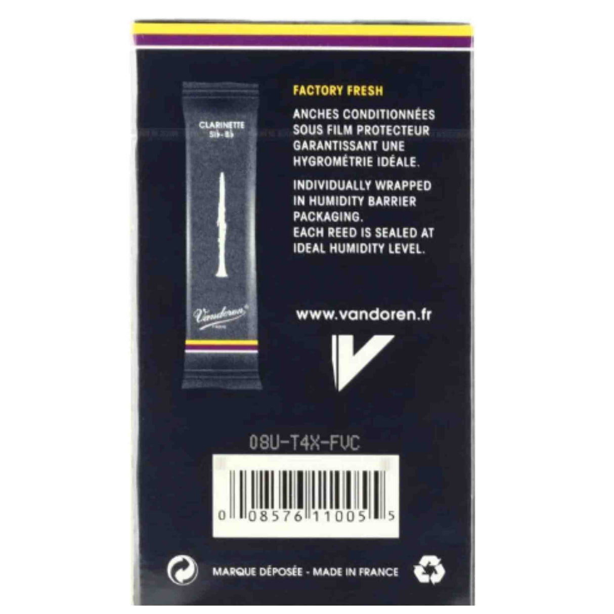 Vandoren Bb Clarinet Traditional Reeds - Strength 3.5 - 10-pack