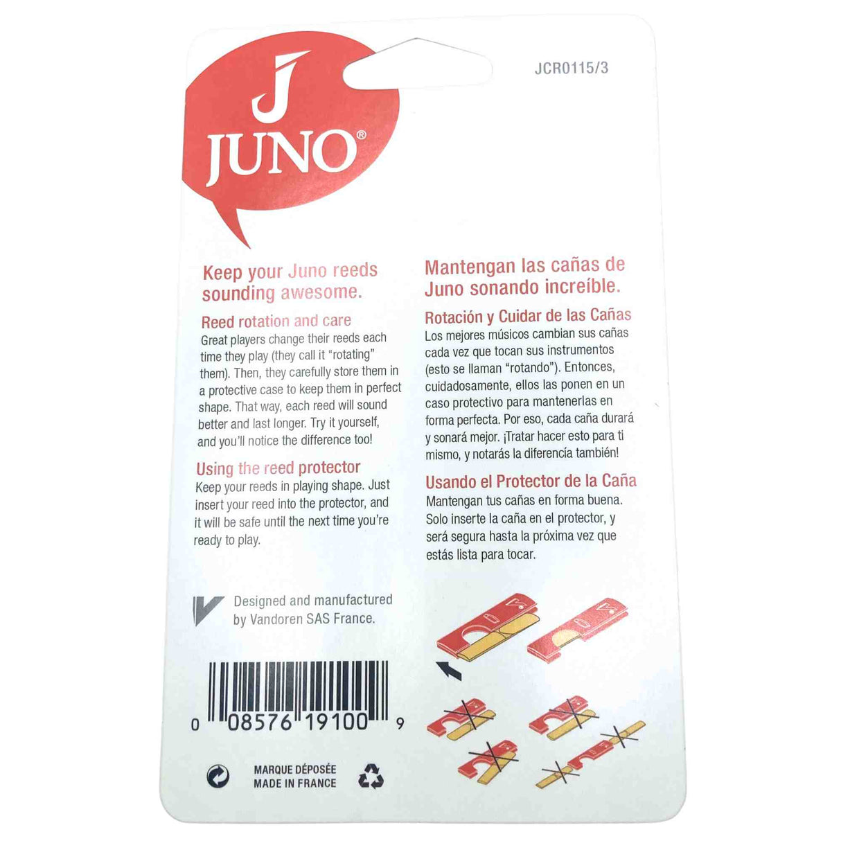 Vandoren Juno Bb Clarinet Reeds - Strength 1.5 - 3-pack