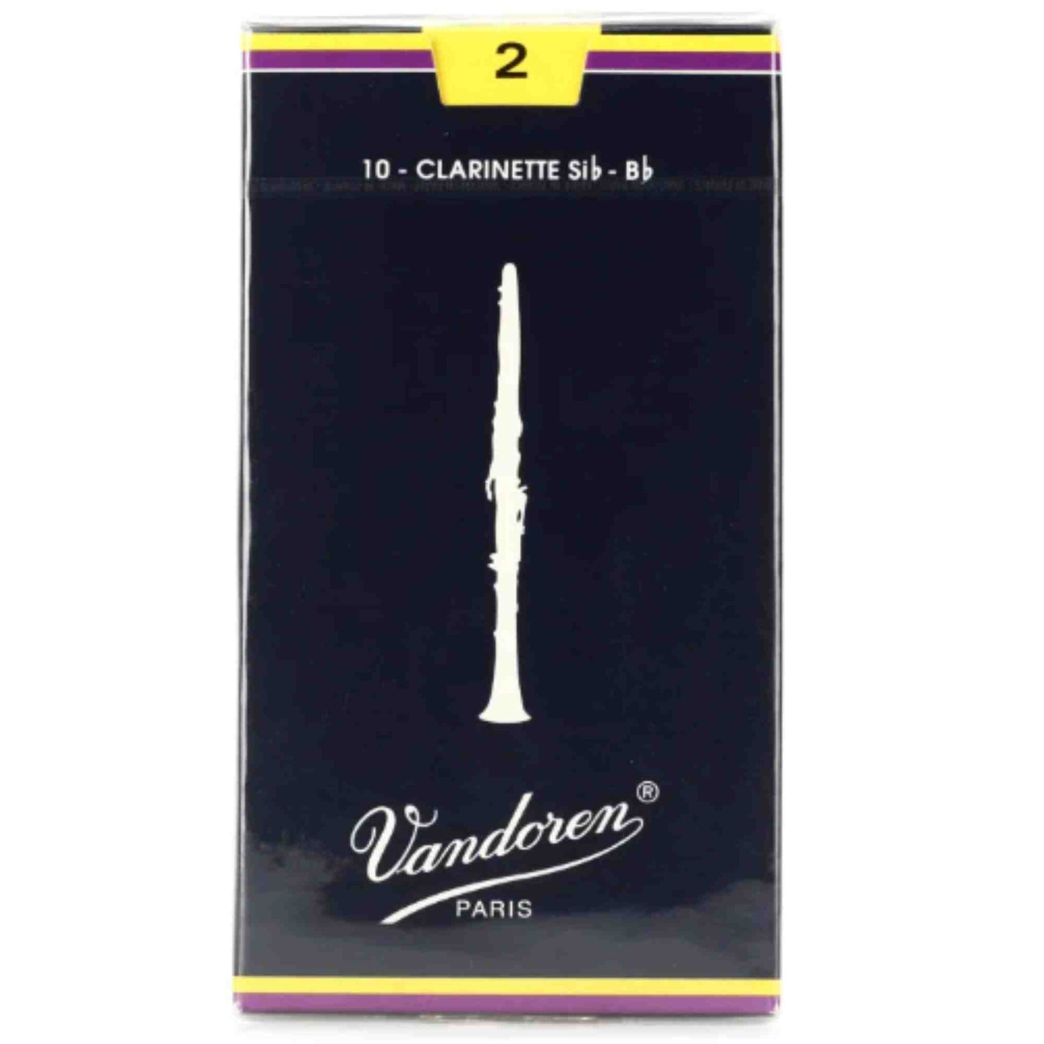 Vandoren Bb Clarinet Traditional Reeds - Strength 2 - 10-pack