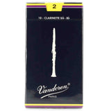 Vandoren Bb Clarinet Traditional Reeds - Strength 2 - 10-pack