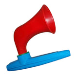 Red and blue Wazoo on a white background