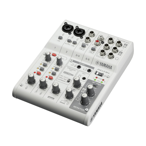 Yamaha AG06MK2 6-Channel Live Streaming USB Mixer & Audio Interface - White